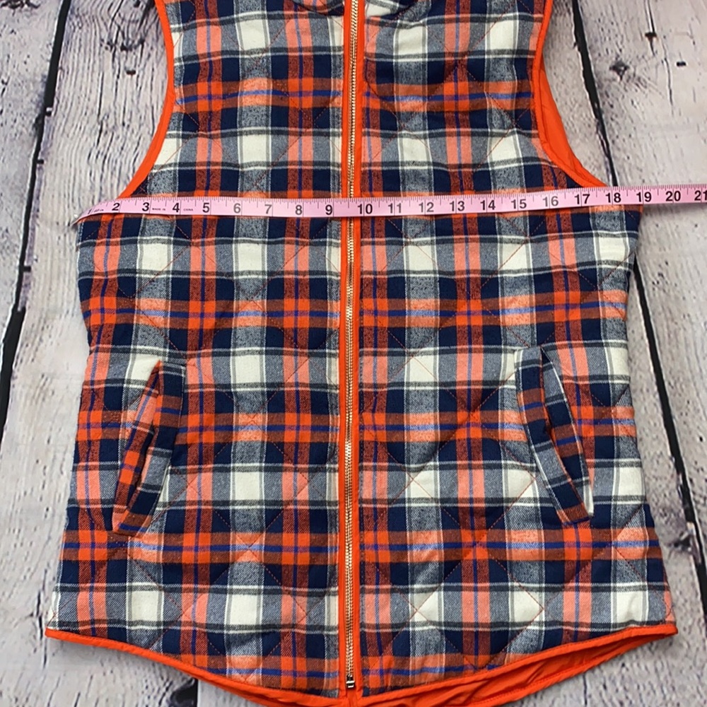 tea n rose Orange Plaid Quilted Vest Size: Medium - Picture 6 of 17